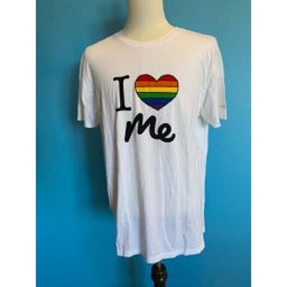 Me Undies Other - NEW Made in the USA Me Undies Cotton Modal T-Shirt Tee White Rainbow Heart XL